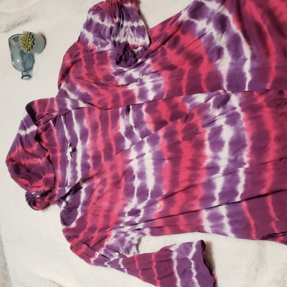 Fashion Bug Tops - Tie Dye Open Front Hoodie XL